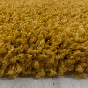 Tapis poils longs shaggy tissé motif uni RIBI