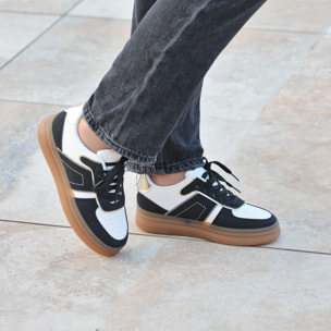 Sneakers in simil pelle multicolore