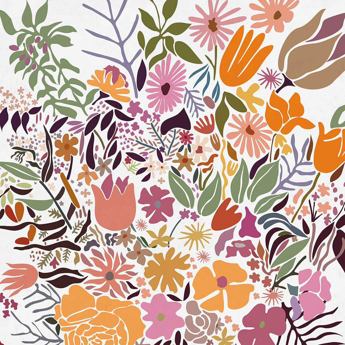 Papier peint, marché aux fleurs chambre Intissé