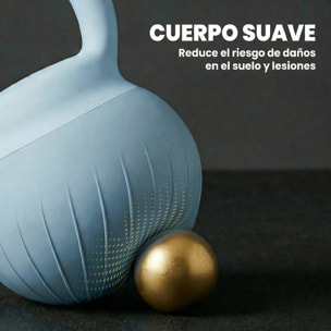 Pesa Rusa 6 kg, Soft Kettlebell Relleno de Arena Metálica y Mango Antideslizante, para Entrenamiento Culturismo en Casa, Gimnasio, Azul Claro
