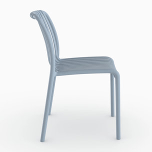 Lot de 2 chaises de jardin empilables en plastique bleu pastel - Duli