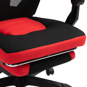 Fauteuil gaming inclinable réglable avec repose-pied tissu maille