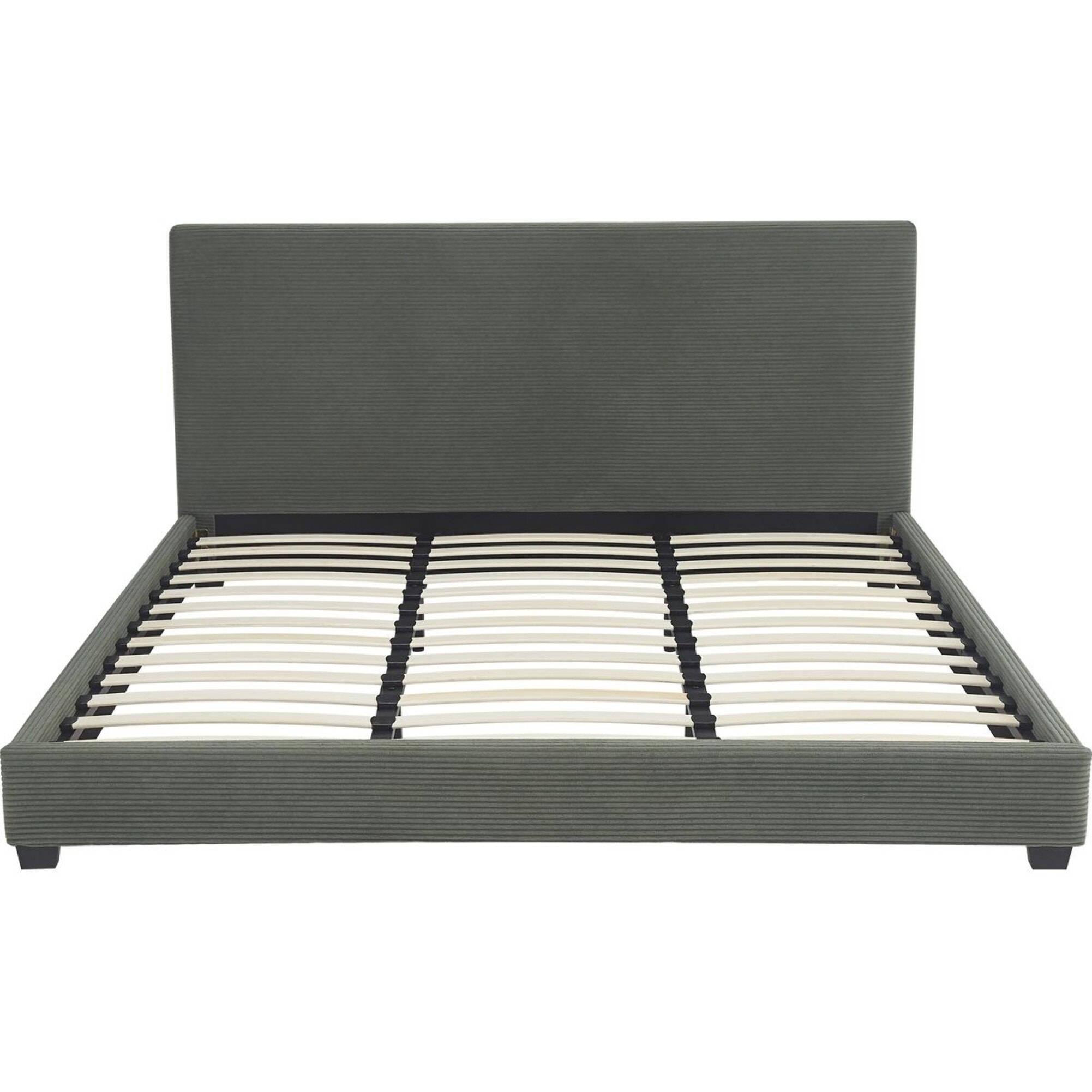 Lit avec tête de lit en velours côtelé - WILLIAM