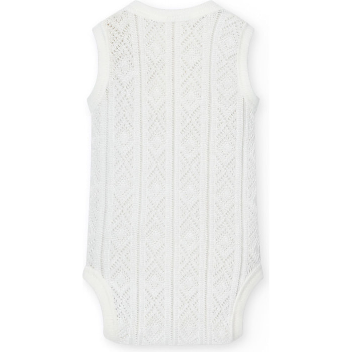 Body cruzado bebé sin mangas perlé