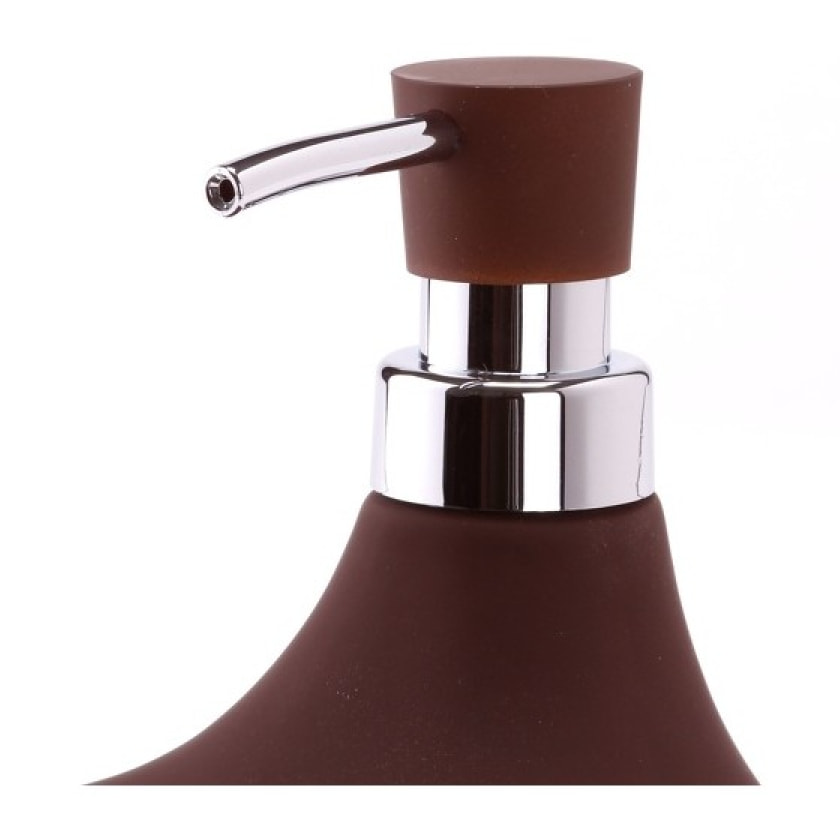 Distributeur de savon & Porte Eponge Céramique MARBELLA Chocolat MSV
