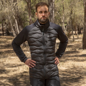Chaqueta para hombre ECOON ECOActive Hybrid Insulated Jacket - Negro con marca en blanco