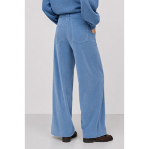 Kocca - Pantaloni da donna a gamba larga in velluto a coste Donna
