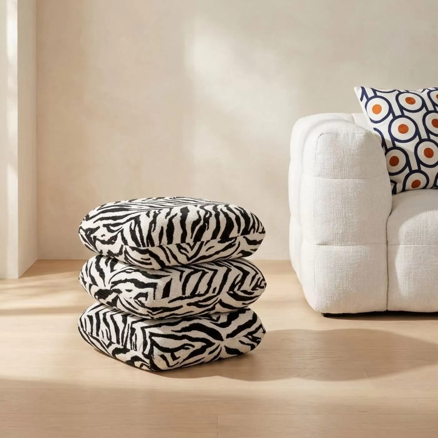 Tabouret pivotant Pepino 45x45cm tigre noir Kare Design