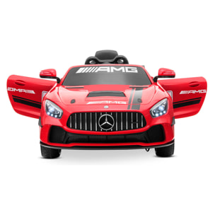 PLAYKIN Coche eléctrico niños MERCEDES-BENZ GT4 RED batería 12V con mando control +3 años