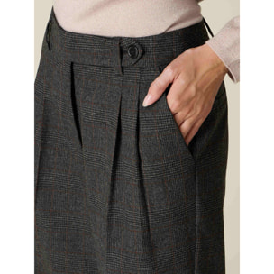 Oltre - Pantaloni carrot principe di galles - Grigio