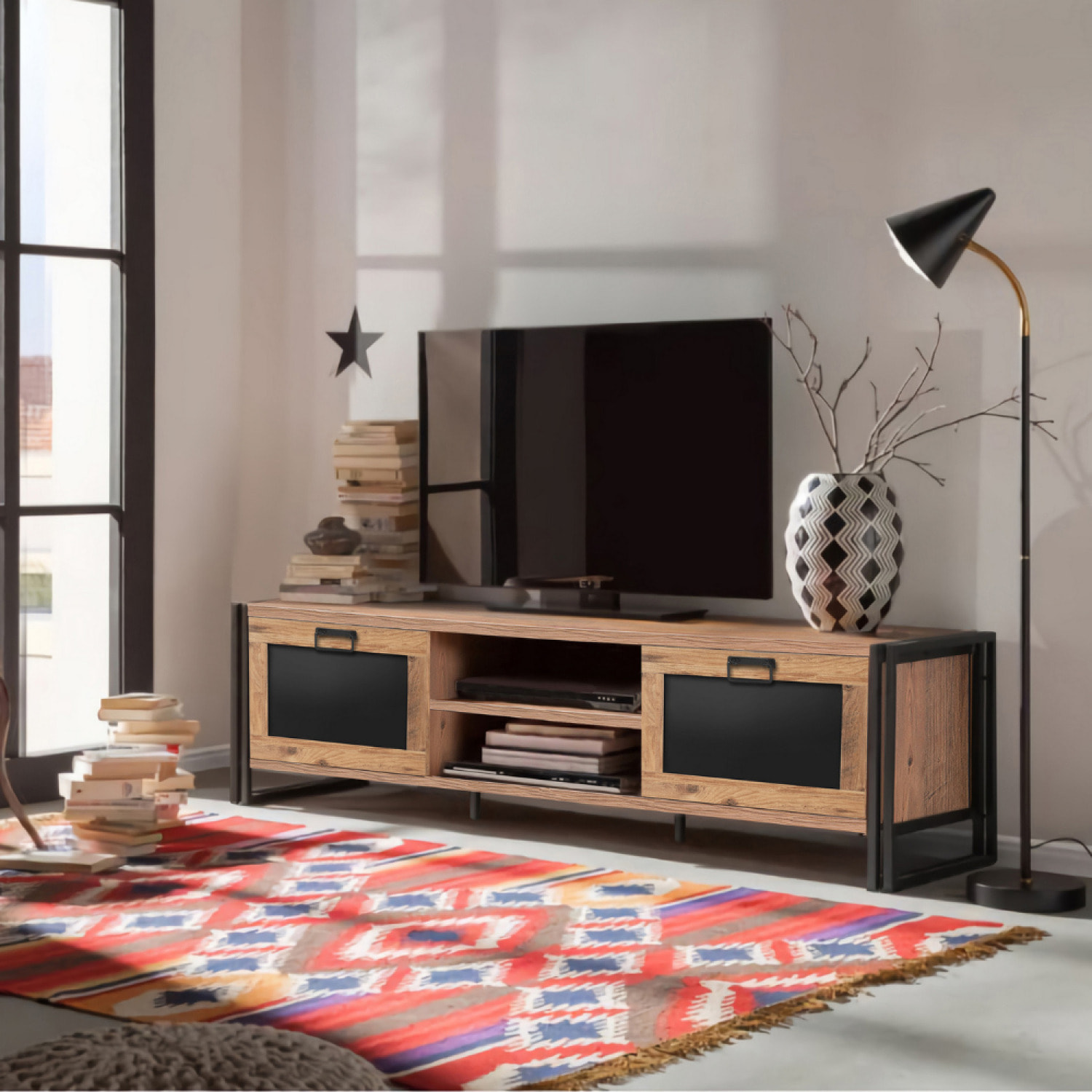 Meuble TV industriel 180 cm NYSSA