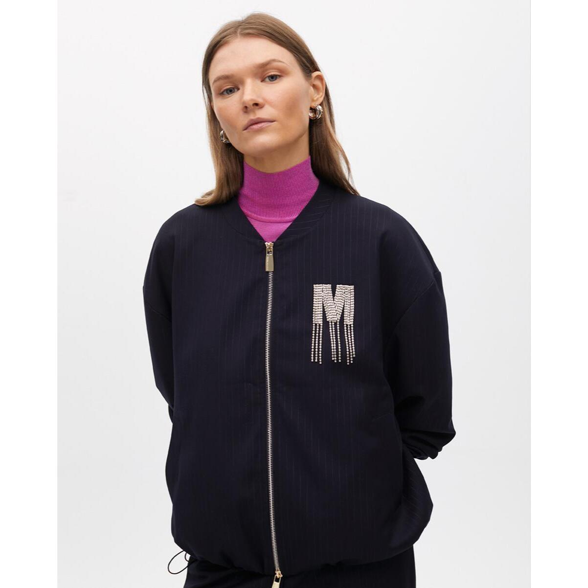 Bomber a righe con dettaglio gioiello