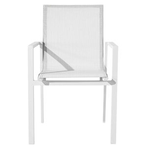 Set da 4 sedie in alluminio da esterno Selly bianche