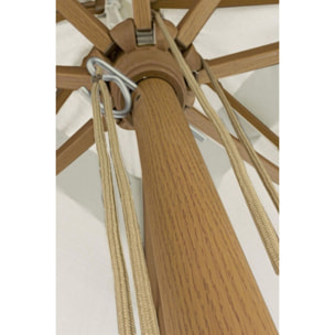 Ombrellone da giardino ECLIPSE in alluminio effetto legno, telo beige 3x4