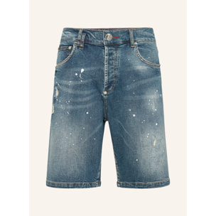PHILIPP PLEIN Pantalones cortos vaqueros SKULL