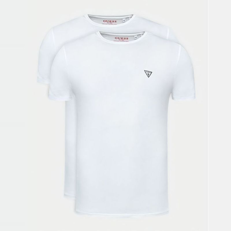 T-shirt Caleb (x2) - logo - coton - blanc
