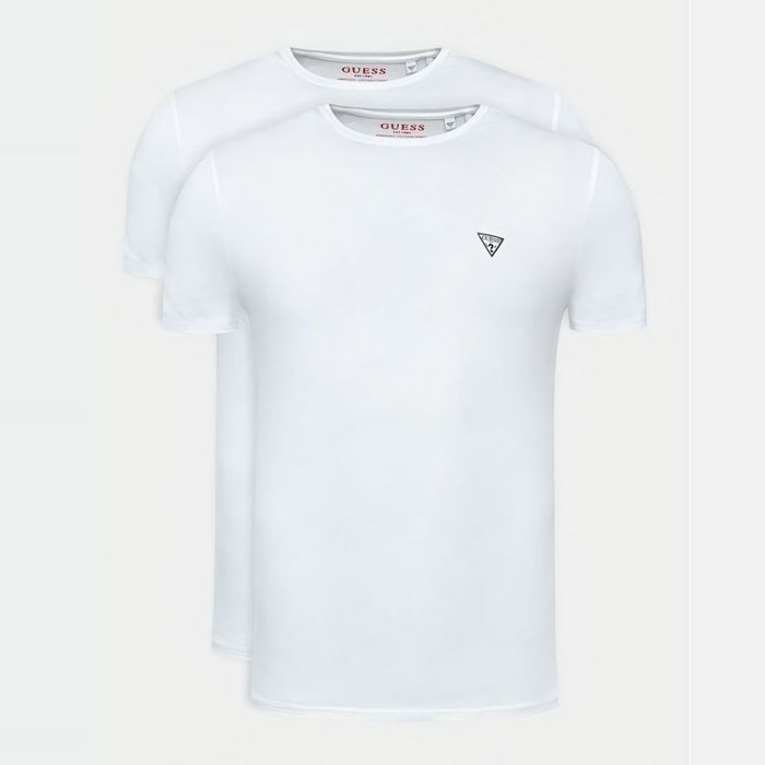 T-shirt Caleb (x2) - logo - coton - blanc