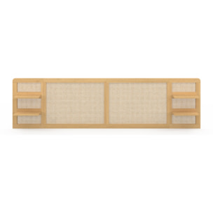 Tête de lit Eve en cannage avec étagères 240cm