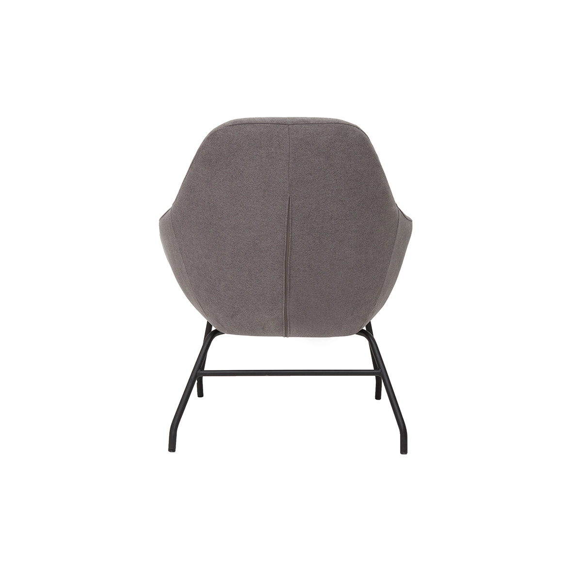 Fauteuil design en tissu effet velours gris et métal noir MAYNE