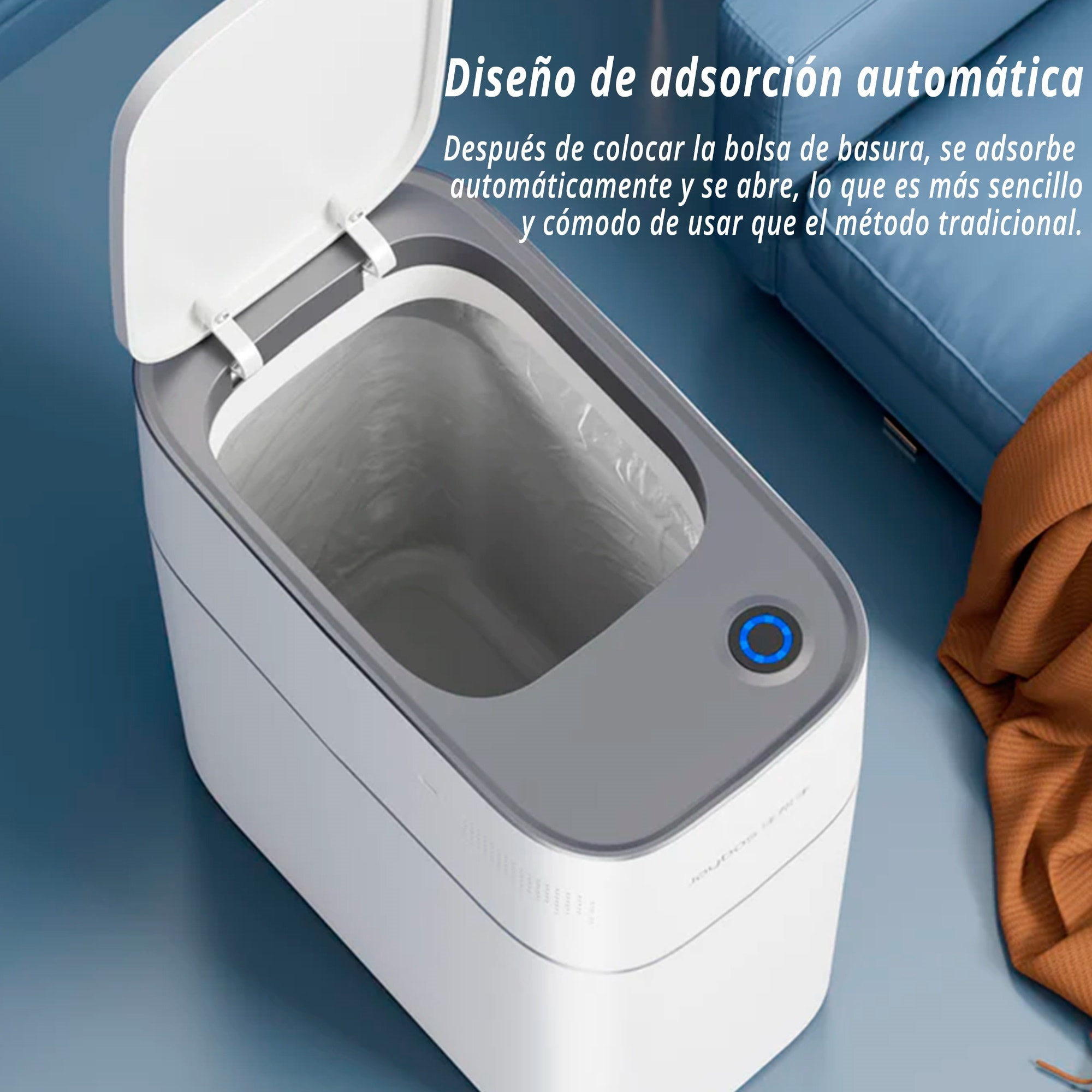 Papelera cubo de basura 15 l con sensor de movimiento inteligente sin contacto - incluye 20 bolsas de basura