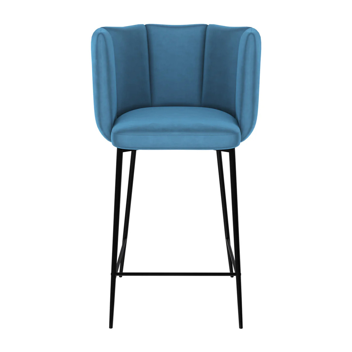 Lot de 2 chaises pour îlot central 67 cm en velours bleu - Rosy