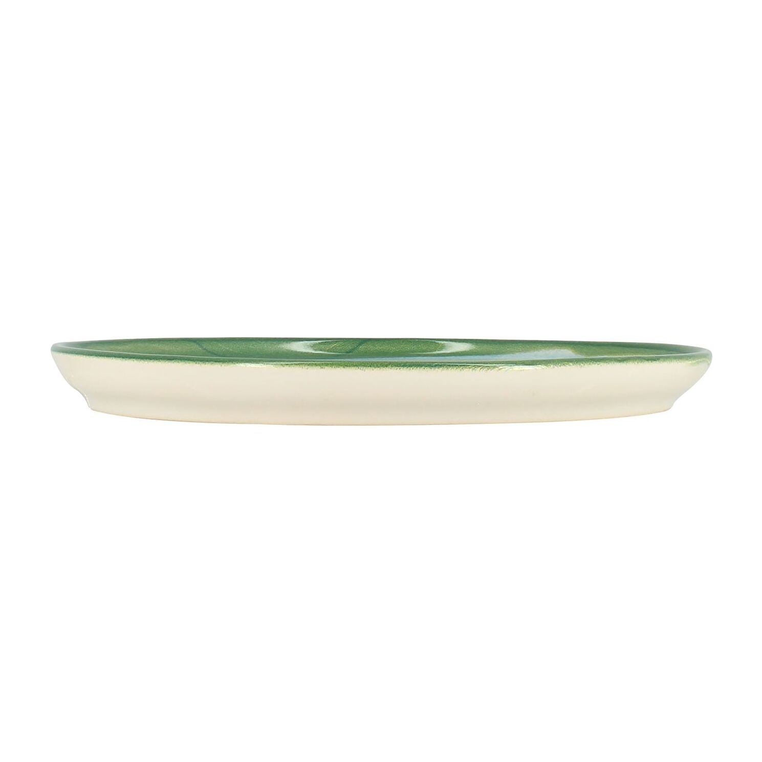 Lot de 6 assiettes à dessert en faïence verte 21cm CAPRIA