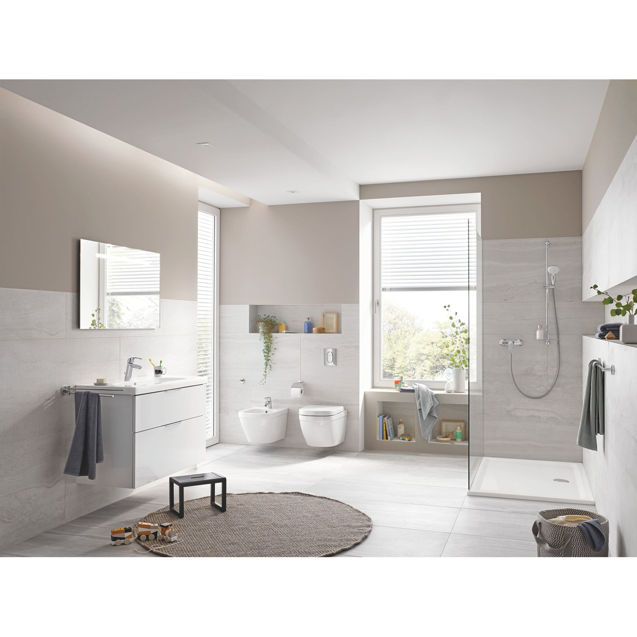 Plan vasque Euro Ceramic 100 x 46 cm blanc alpin