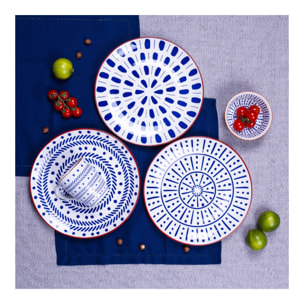 Lot de 6 grandes assiettes, SANTORIN