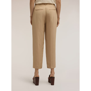 Motivi - Pantalones regular de lino mezcla lyocell - Beige