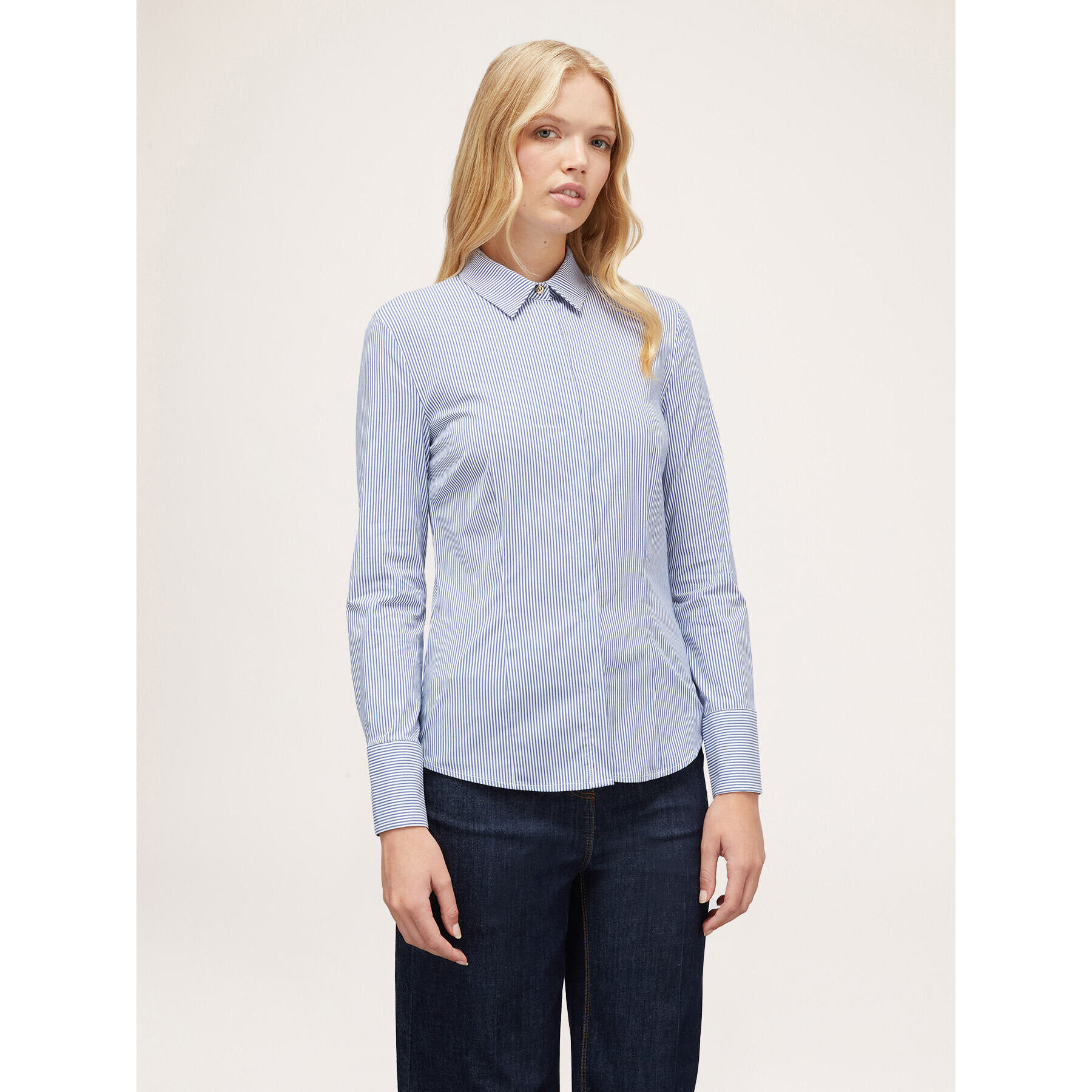 Motivi - Camicia in popeline a righe - Blu