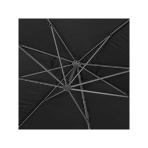 Parasol jardin déporté Alu "Sun 4" - Rectangle - 3 x 4 m + Housse de protection - Noir