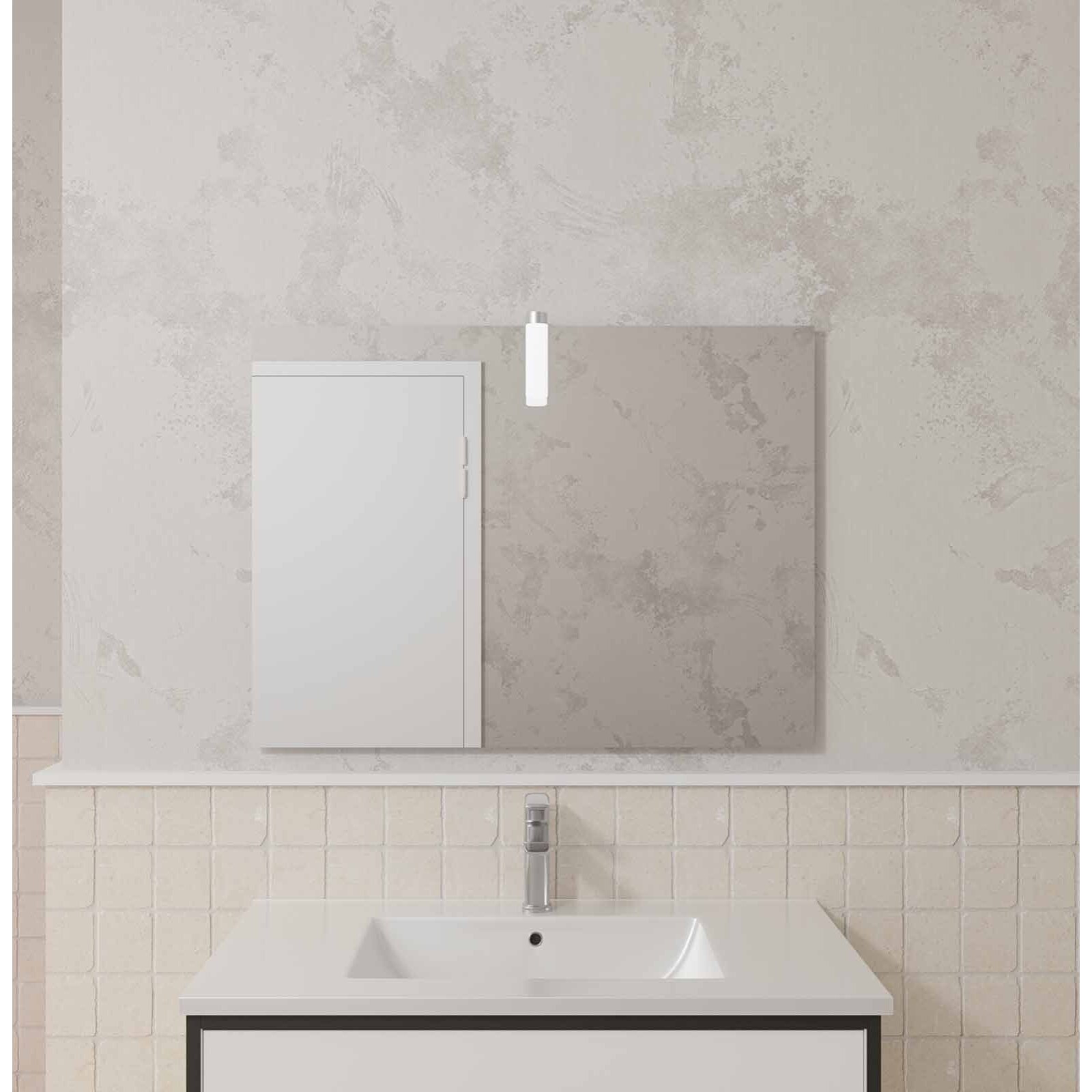 Miroir salle de bain DOT avec applique Led 80x60cm