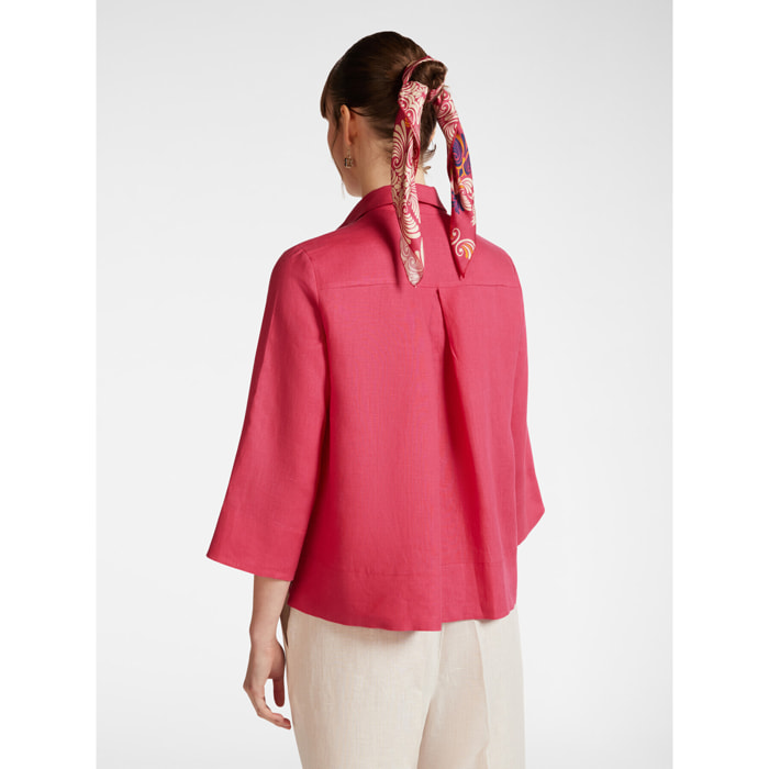 Elena Mirò - Camisa holgada de lino - Rojo