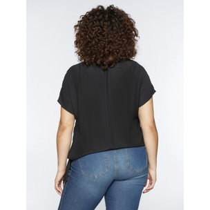 Fiorella Rubino - Blusa con nodo laterale - Nero