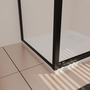 Paroi Retour porte de douche Noir 80x185cm - BLACK SLIDE