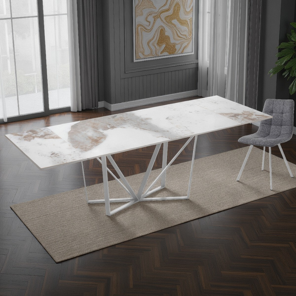 TOMASUCCI Tavolo allungabile SPINNE ONICE MARBLE