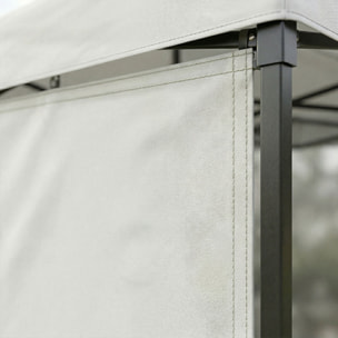 Telo laterale per gazebo da giardino 3X4,5 M. Telo con velcro vari colori bianco