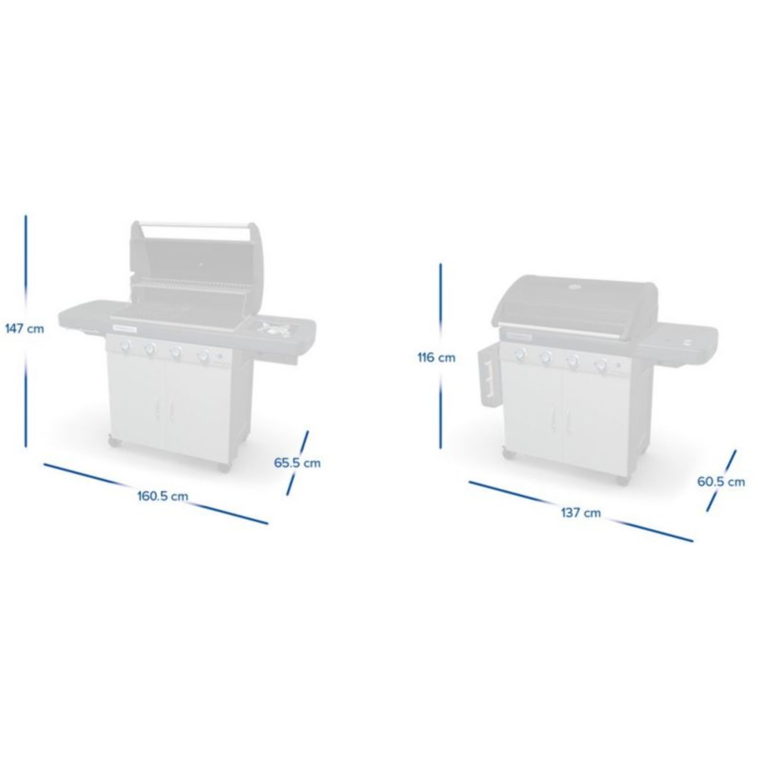 Barbecue gaz CAMPINGAZ 4 Séries Classic LXS inox noir 4 brûleurs sur chariot, 78x45 cm