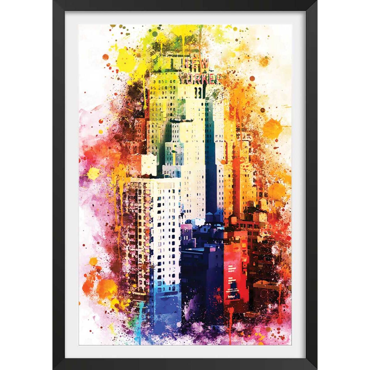 Poster the new yorker flash vision Affiche + cadre en bois - Noir