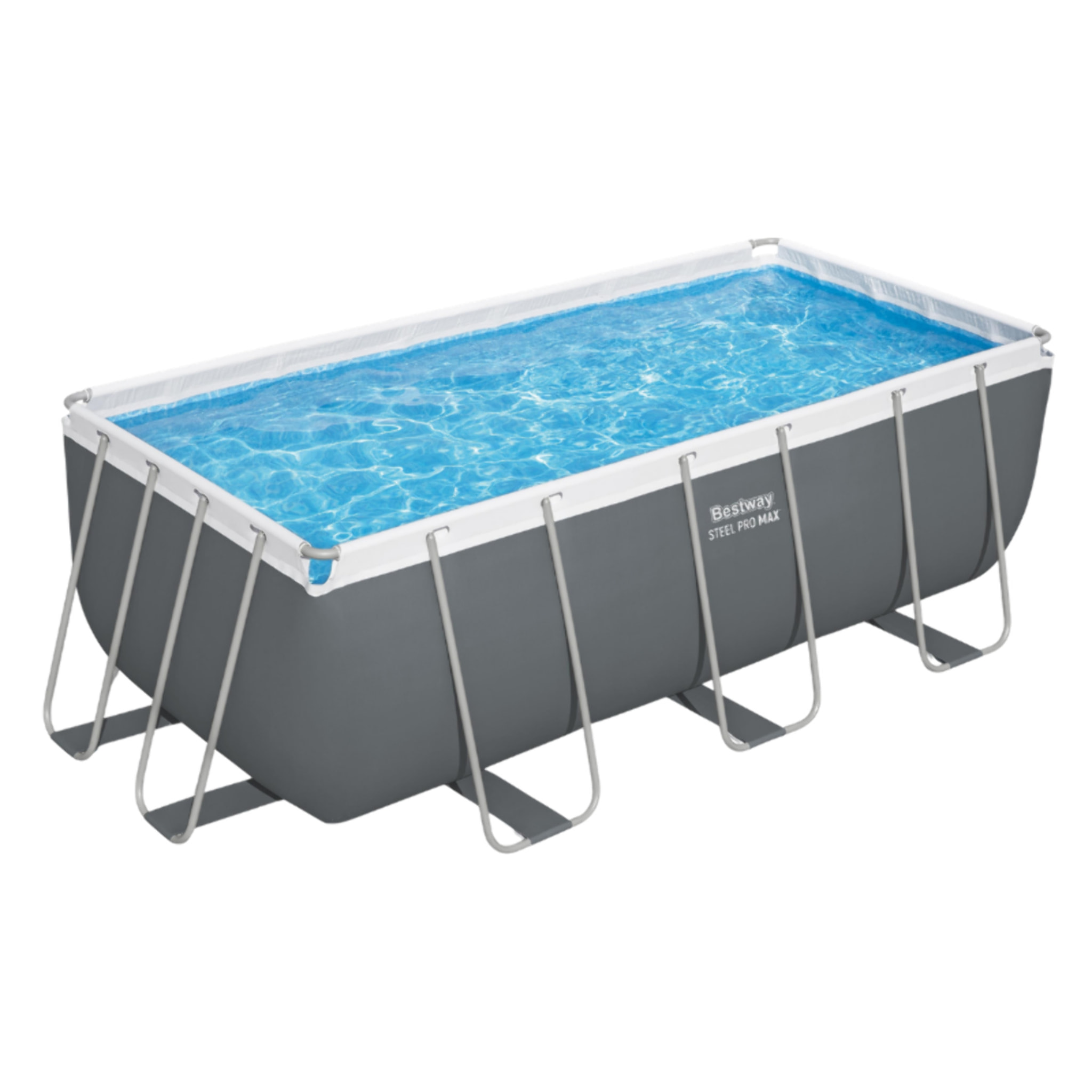 Bestway Piscine hors sol tubulaire rectangulaire Bestway Steel Pro MAX 412 x 201 x 122 cm gris