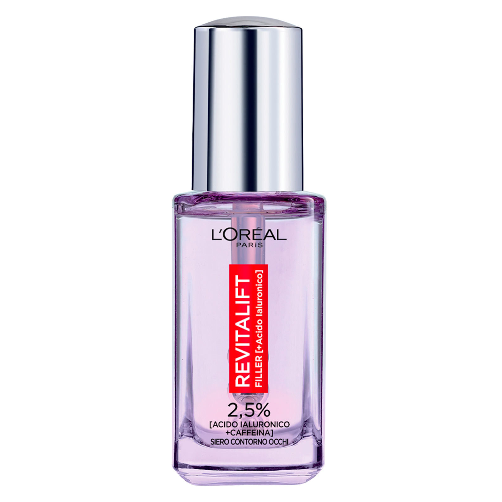 Siero Contorno Occhi Antirughe Revitalift Filler Idratante Energizzante Levigante Rinfrescante con Acido Ialuronico e Caffeina - Flacone da 20ml