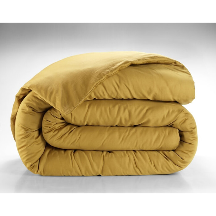 Housse De Couette 100% Satin de Coton lavé 105 Fils Bronze