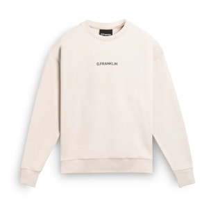 Sudadera Sin Capucha  Binary Oversize Color Beige