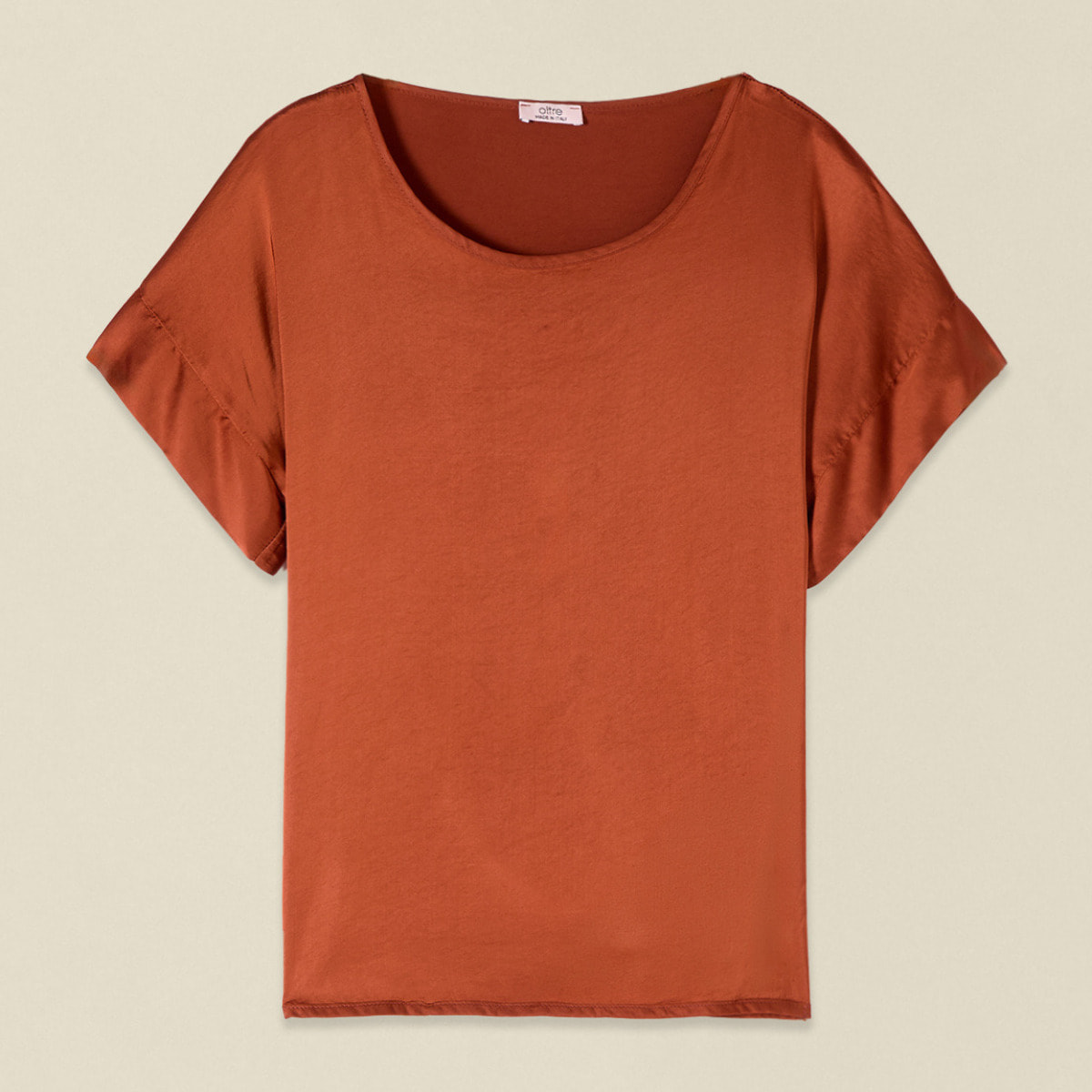 Oltre - Blusa in raso di viscosa - Marrone