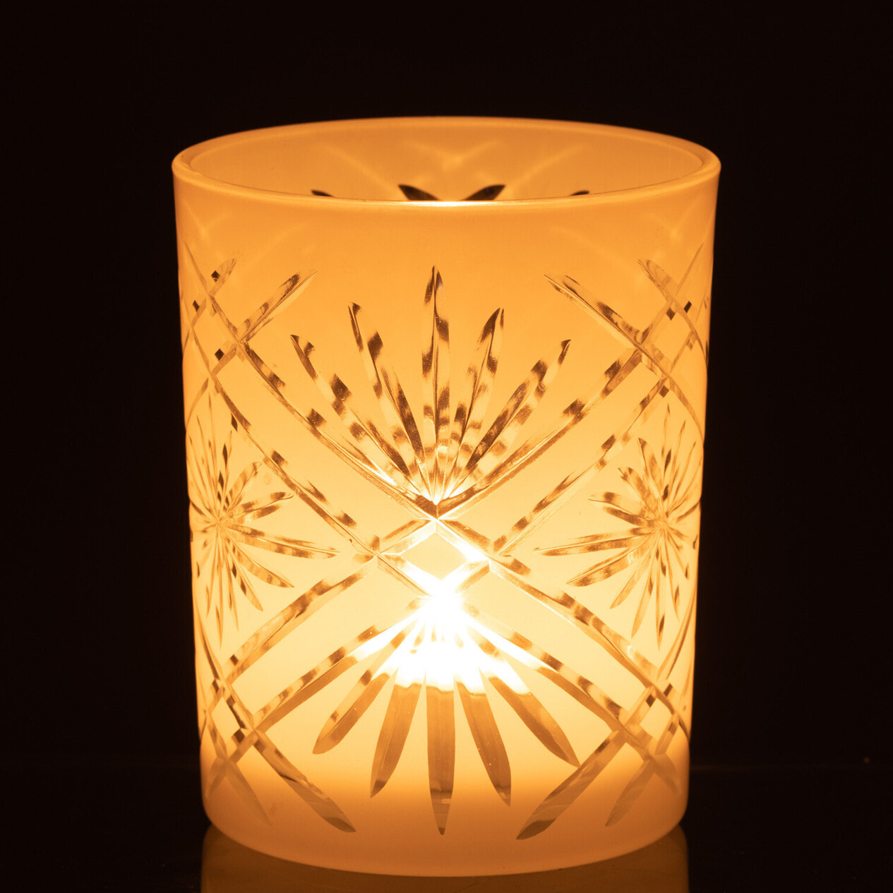 J-Line photophore Santorini - verre - blanc - medium