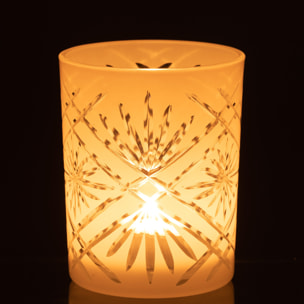 J-Line photophore Santorini - verre - blanc - medium