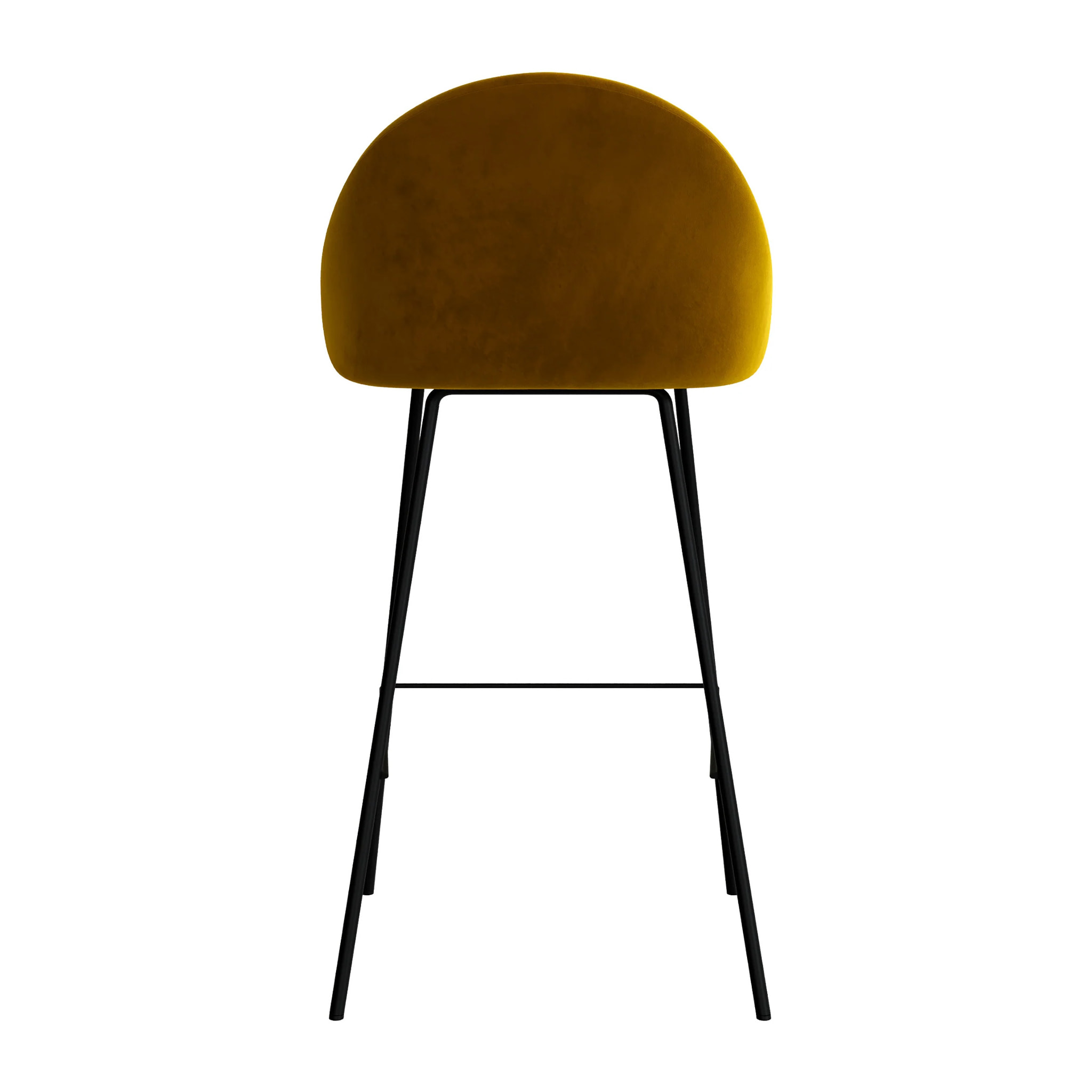 Lot de 2 chaises de bar en velours jaune 75 cm - Misty