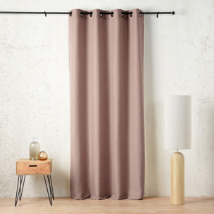Rideau tamisant à œillets polylin satin - Marron glacé
