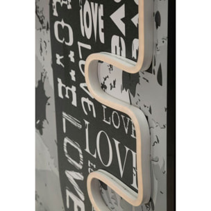STAMPA C/LED SU TELA LOVE CM 60X3,5X90 (APPLICAZIONE 3D ACRILICO)