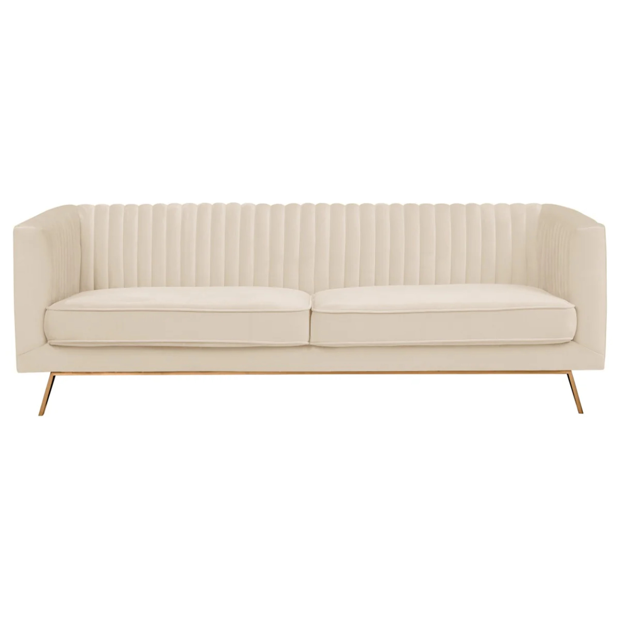 Canapé 3 places en velours beige - Gatsby